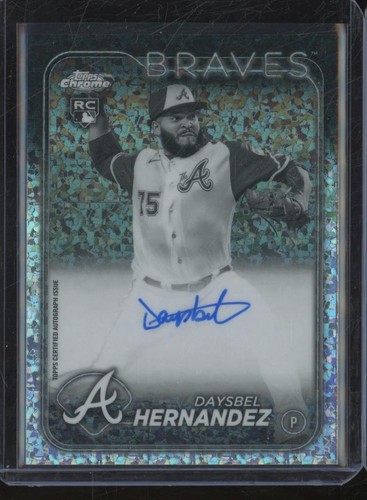 2024 Topps Chrome Update Daysbel Hernandez RC Auto Black White Mini Diamond LH1