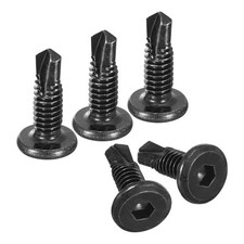 50pcs Hex Socket Self Tapping Screws 1/4 x 3/4" 410 Stainless Steel Sheet Black