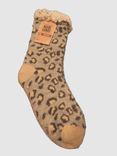 Muk Luks Cabin Socks Winter Non Skid Animal Print Grey Women  s S-M 5-7 New NWT