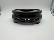 Vintage Chinese Carved Lacquered Wood Stand for Vase / Planter