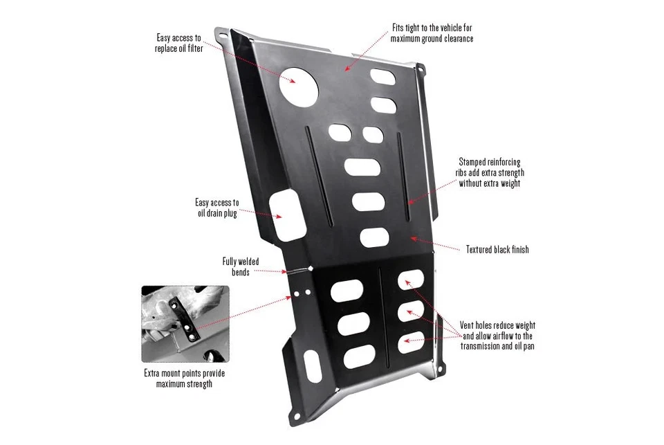 For Jeep Wrangler JK 2018 Westin 42-21015 Oil Pan & Transmission Skid Plate Foto 3 de 4