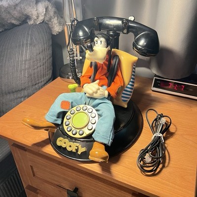 WORKING vintage Disney Goofy Animated Corded Telephone 1990s landline telemania