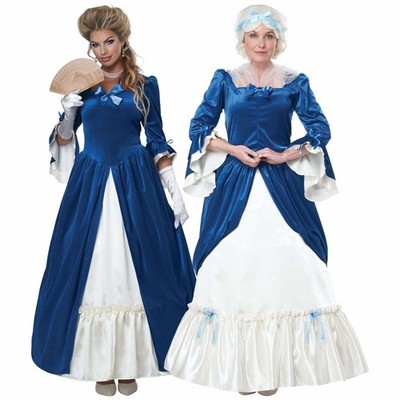 Martha Washington Kolonialzeit Kleid viktorianisch alter Tag Erwachsene Damen Kostüm