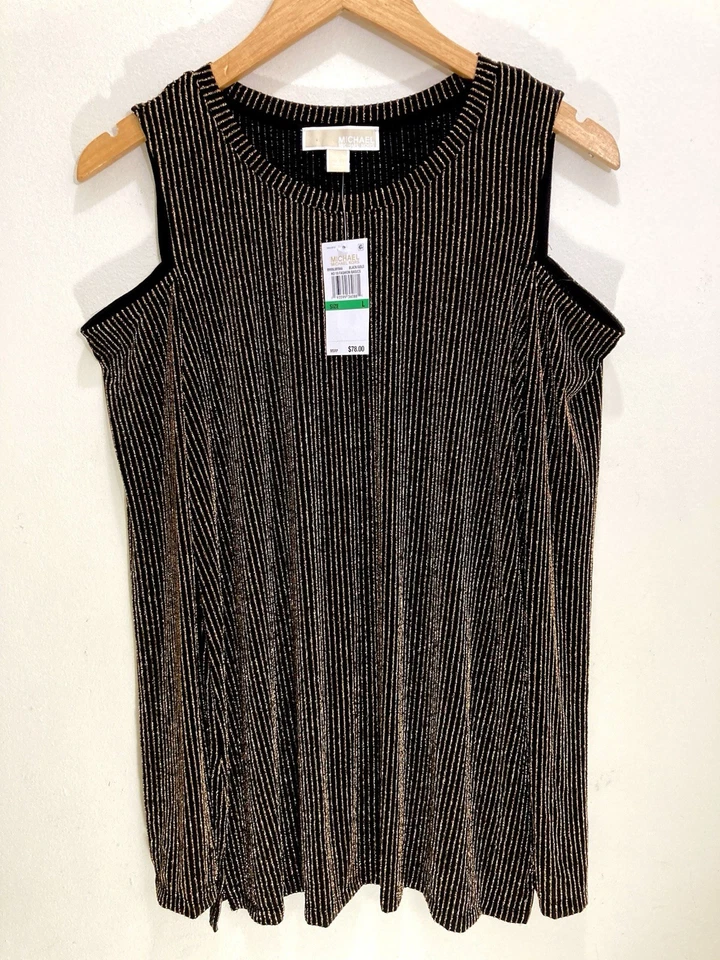 Top para mujer Michael Kors talla grande negro manga larga Foto 2 de 4