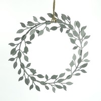 Weihnachtskranz Mit BläTtern Silberfarben Ø 19 Cm Aus Metall