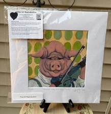 2018 Lauren deSerres Giclee Art - Harold with His Blue Fiddle - Hog Pig 9/200