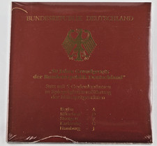 BRD 5x 10 DM Gedenkm&uuml;nzen 50 Jahre Grundgesetz Silber 925 SP Original Blister