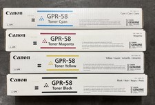 OEM Canon GPR-58 Complete Toner Set Black, Cyan, Yellow, Magenta New Sealed