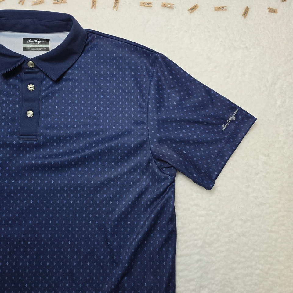 Ben Hogan Performance Polo Shirt Diamond Print Golf Mens Medium - Image 4 of 4