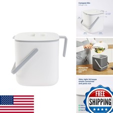Blue Ginkgo Kitchen Compost Bin, 2.6L, White