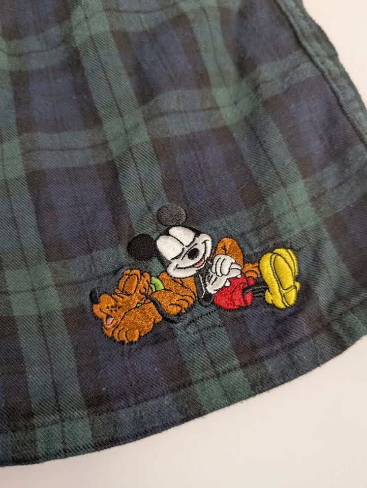 Disney Mickey Mouse y Pluto Pantalones Cortos de Salón a Cuadros Prendas para Dormir Verde Negro - Talla... Foto 3 de 4