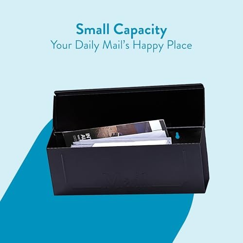 Townhouse Galvanized Steel, Wall-Mount Mailbox, Black Small - Picture 8 of 8