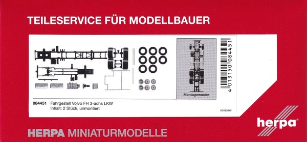 Herpa Teileservice 1:87 Lkw Fahrgestell Volvo Fh 3Achs 7,45M H0 084451-image