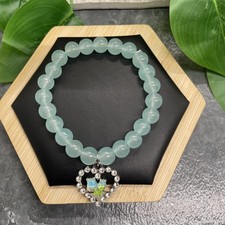 6.5  Plus Stretch Bracelet Set Stone Bead Rhinestone Charm New Free Ship B45