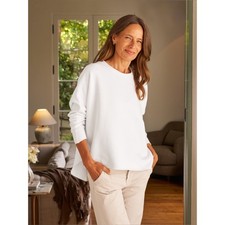 Frank Eileen Anna Long-Sleeve Capelet Tee Lab in White size small