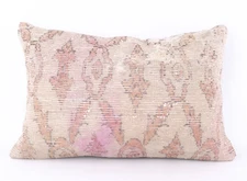 Vintage Indian Kilim Jute Cushion Cover Handmade 16x24" Throw Pillow Decor