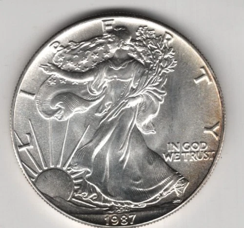 1987 WALKING LIBERTY AMERICAN EAGLE .999 FINE SILVER DOLLAR COIN 1oz. $1 USA