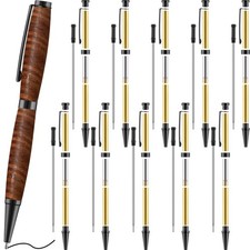 10 Pcs 7mm Slimline Pen Twist Kits with Refill for Woodturning Black Finish