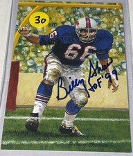 Billy Shaw Goal Line Autograph Blue Ink  “HOF 99” JSA CG22836