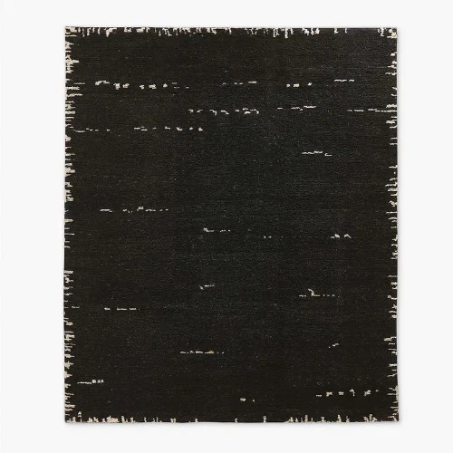 Hand Knotted NZ Wool Area Rug Custom Size Rug Living Room Rugs Black Rugs