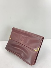 Cartier clutch bag Must line shape loss, corner scuffs, scratches second bag lea