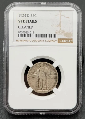 1924 D 25C Standing Liberty Quarter NGC Very Fine, Low Mintage Semi-Key Date