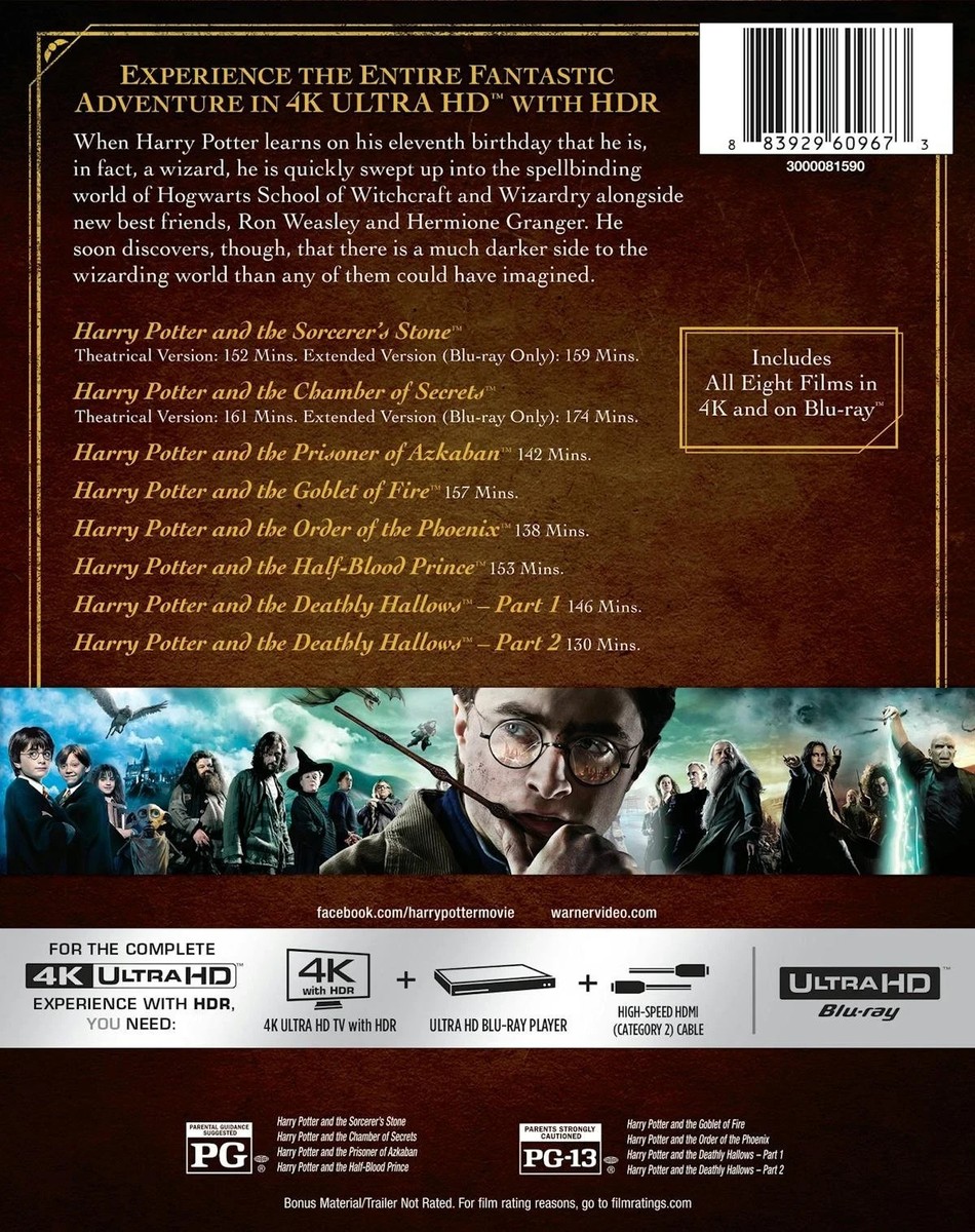 Harry Potter: 8-Film Collection (Ultra HD) for sale online | eBay