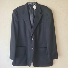 Stafford Executive 44R Black Two Button 100 pure Wool Mens Blazer Sport Jacket