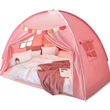 Full Size Bed Canopy for Kids, Girls Bed Tent Dream Privacy Full Pink