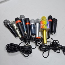 Lot of 10 Mixed Microphones - Untested, Various Models and Colors, Signs of Wear
