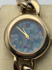 Halston 299-2035 28mm Gold-Tone Quartz Mosaic Dial Bracelet Watch
