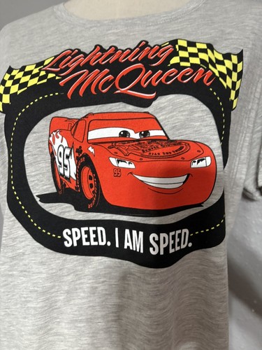 Disney Pixar Cars Lightning McQueen Short Sleeve Shirt Youth XL Speed I Am Speed - Picture 2 of 7