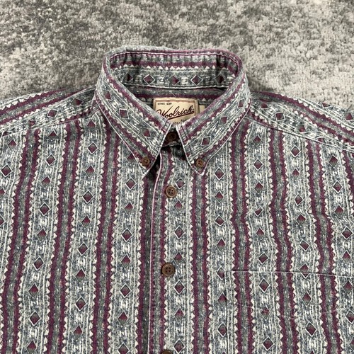 Vintage Woolrich Shirt Mens Large L Southwestern Aztec Pattern Button Up USA 90s - Picture 2 of 12