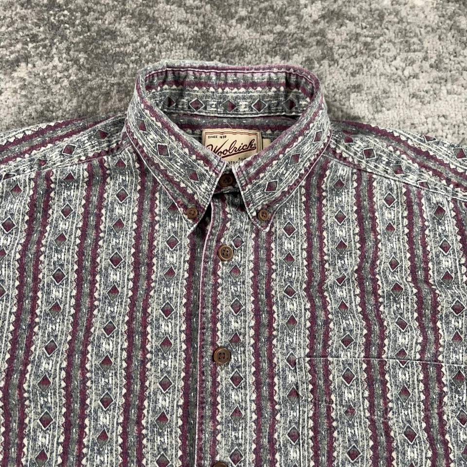 Vintage Woolrich Shirt Mens Large L Southwestern Aztec Pattern Button Up USA 90s - Image 2 of 4