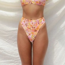 NWT Stone Fox Swim Sumatra Bikini Bottom XS Retro Pop Floral High Waist
