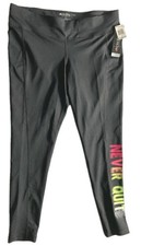 Ideology Leggings Womens 1X Black Never Quit Ankle Yoga Pants Workout Gym NWT