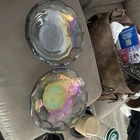 Vintage Federal Carnival Glass Thumbprint Bowls Set of 2 Iridescent
