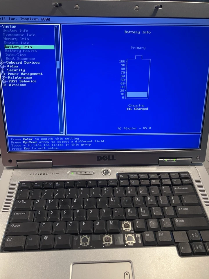 Dell Inspiron 6000 PP12L 14,1 pulgadas Portátil COMO ESTÁ PARA PIEZAS O REPARACIÓN Foto 4 de 4