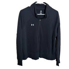 Under Armour Sweatshirt Women's Large Black 1/4 Zip Pullover Loose Athletic