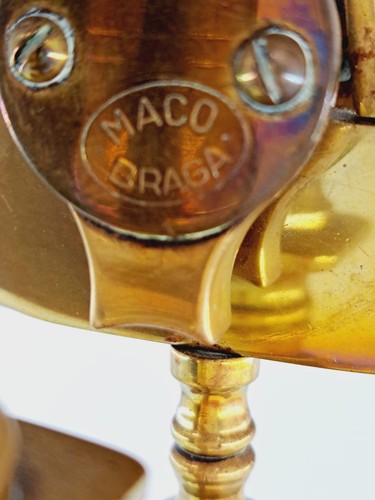 Antique Brass Pharmacy Balance Scale With Weights By Maco Braga - Foto 7 di 10