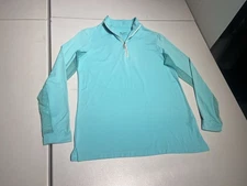 Tailored Sportsman Top Womens Medium Teal 1/4 Zip IceFil Riding Equestrian Shirt
