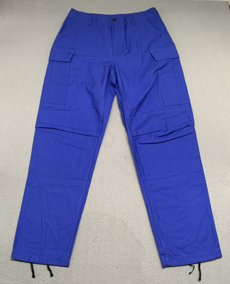 rag & bone Cargo Pants Bright Blue Cotton Canvas Utility NEW $450 Women's 10