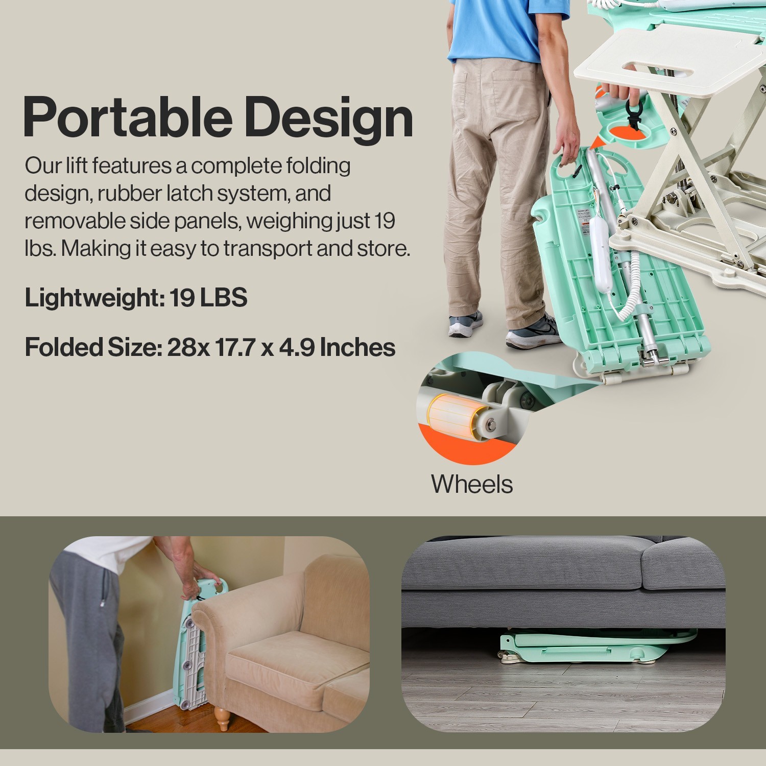 SuperHandy GoRise LT Portable Floor & Bath Lift