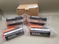 4 PK 564XL Black Ink For HP PhotoSmart 7510 7520 7525 309A C5300 C310 C410 C510