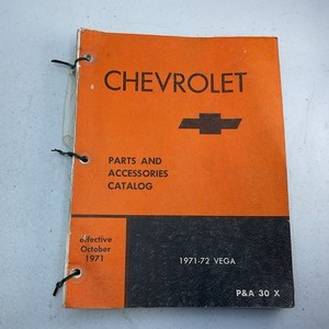 Original Chevrolet GM Vega 1971-1972 Parts & Accessories Catalog