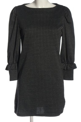 MANGO BASICS Langarmkleid Damen Kleid Gr. DE 34 hellgrau-schwarz Business-Look