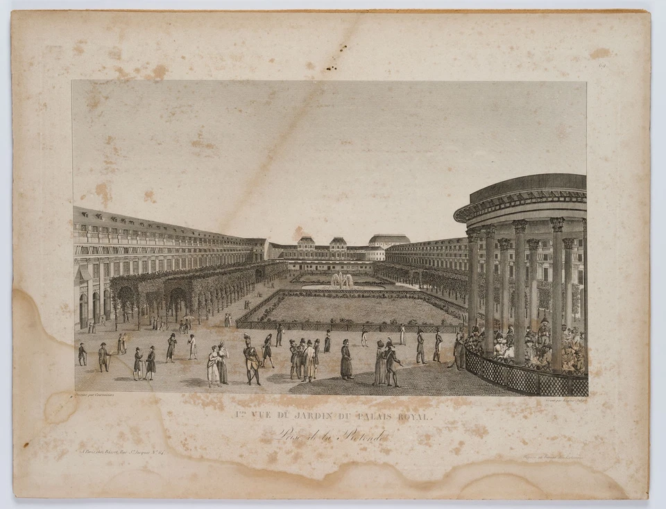 AUBERT (*1789) nach COURVOISIER (*1756), Vue du jardin de Palais Royal, KSt. - Bild 2 von 4
