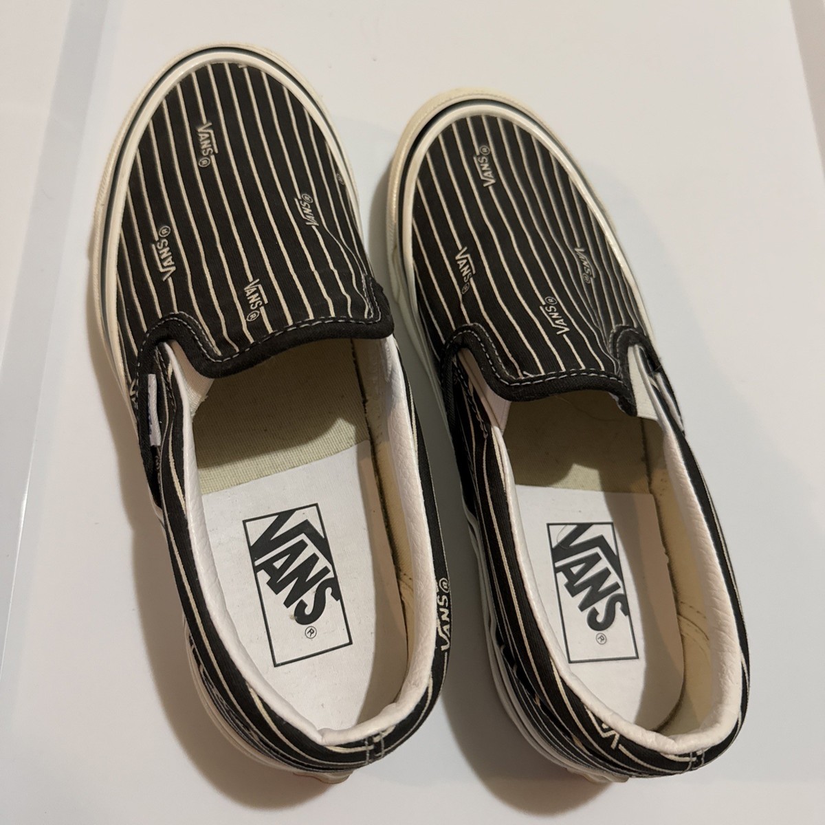 Vans Classic Slip-On 98 Anaheim Factory Stripes Black Size 6.5 men 