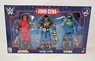 WWE Elite Collection John Cena Word Life 3-Figure Action Set Mattel NEW RARE