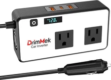 200W Power Inverter for Car, DC 12V to AC 110V, PD 25W USB-C, USB-A, Dual Outlet